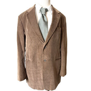 Adolfo 42R Light/Medium Brown Corduroy Cotton Mens Blazer Jacket Sport Coat